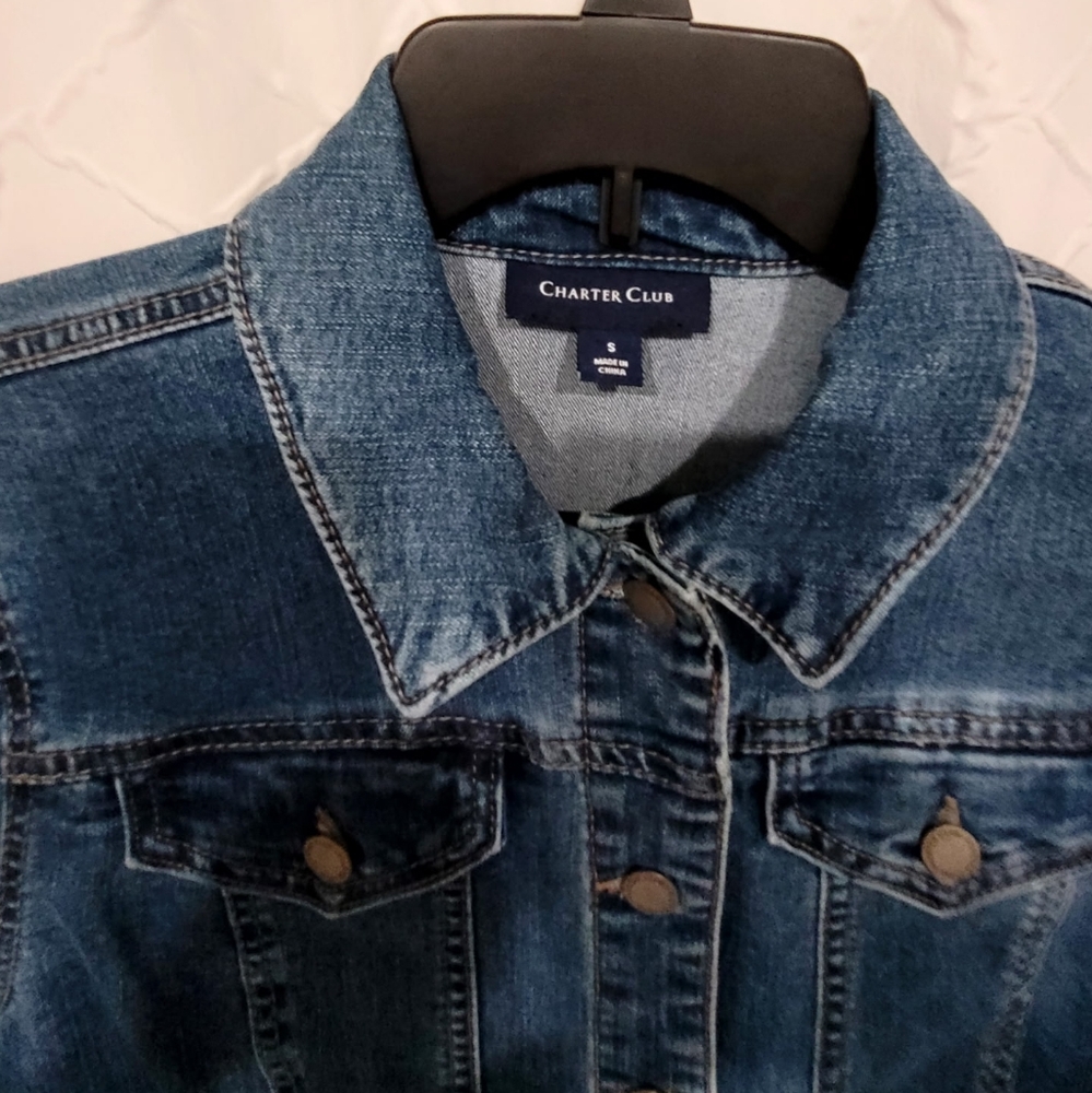 Charter Club Like New S Blue Jean Jacket - Picture 2 of 5